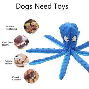 【30% Off + Free Gift】Octopus Squeaky Toy for Dog Plush Dog Chew Toy