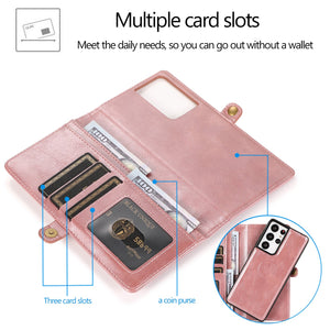Multifunctional Split Magnetic Wallet Phone Case For Samsung S21 Ultra 5G