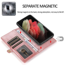 Load image into Gallery viewer, Multifunctional Split Magnetic Wallet Phone Case For Samsung S21 Ultra 5G