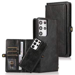 Multifunctional Split Magnetic Wallet Phone Case For Samsung S21 Ultra 5G